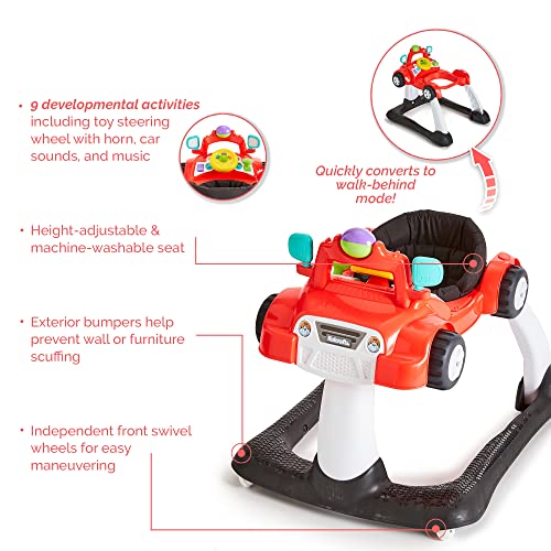 Kolcraft Tiny Steps Roadster-2-in-1 dojenčad i dječja aktivnost Push Walker upravljač sa svjetlima, zvukovima automobila,