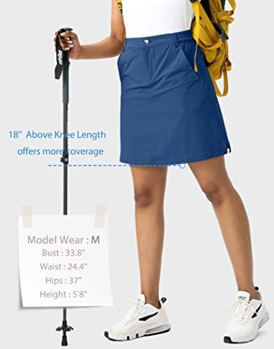 Santiny Golf Skorts suknje za žene 5 džepova 18 dužina koljena Skort UPF50+ Ženska atletska planinarska teniska suknja za