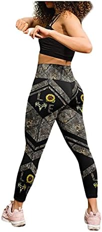 Ženske gamastice plus povremene modne veličine visoki struk tiskani joga sportska teretana hlače planinarenje kapricama