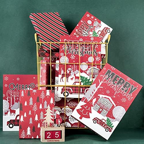 Wrapaholic 12 Pack Božićni poklon kutije - Božične majice s podjelicama s poklopcima za poklon za poklon