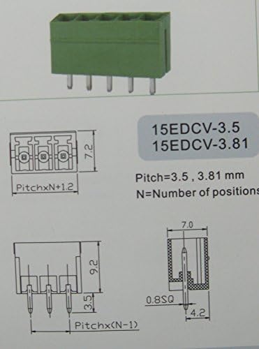 15 PCS-a ravno-pin 8PIN/PAT PACK 3,81 mm priključak za priključak priključka za priključak zelena boja s priključkom s pin