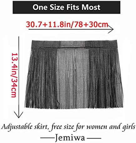 Jemiwa Rhinestone tassel suknja kristalni trbušni pojas pojas blistavi lanac suknje rubni kuk šal rave belts outfit za žene