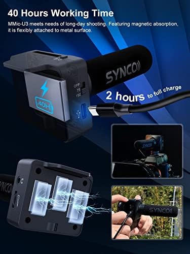 SYNCO SHOTGUN MIKROFONE, MIC-U3 kardioidni mikrofon za snimanje mikrofona za snimanje mikrofona s magnetskom apsorpcijom