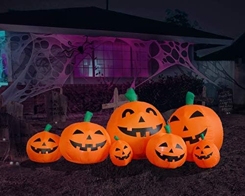 7,5 stopa dugačka bundeva na napuhavanje Halloween -a LED svjetla Dekor Vanjski zatvoreni odmor, razneseni lagani dvorište,