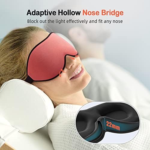 Maska za spavanje + maska ​​za oči Spavanje za žene muškarci bočni spavači, lagano blokira 3D konturirana maska ​​za spavanje,