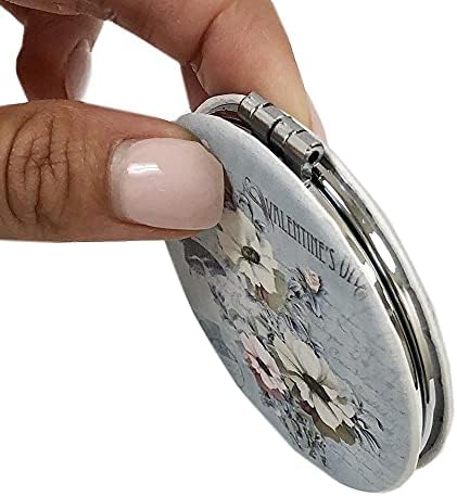 1 kompaktno ogledalo 2-strana putna šminka prijenosna sklopiva torbica džep za novčanik