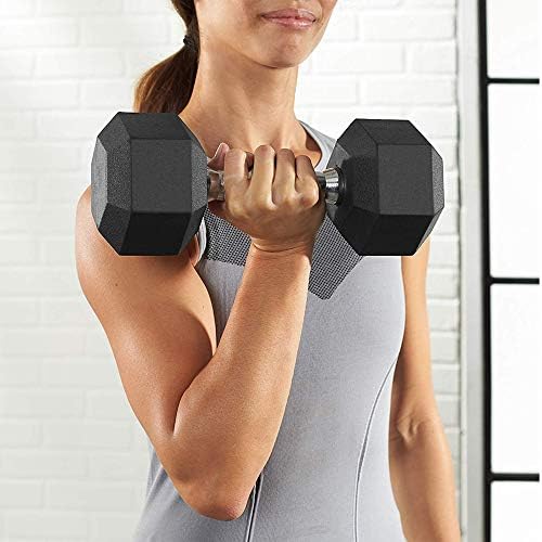 Šesterokutna gumena bučica s metalnim ručkama za vježbanje kod kuće u teretani vježbe snage za mišiće odaberite težinu