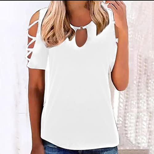 Jesensko-ljetna majica za marendu žene 2023 Pamuk kratkih rukava s okruglim vratom grafički labavi kroj smiješna bluza majica
